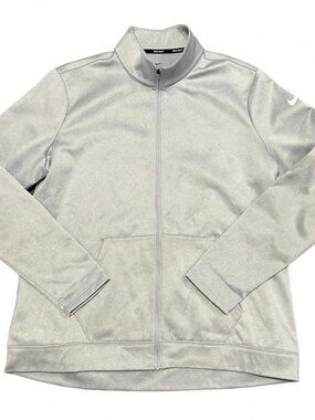 Nike Golf Full-Zip Sweater Men's XL Grey Dri-FIT Fleece Lined